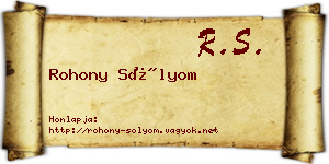 Rohony Sólyom névjegykártya
